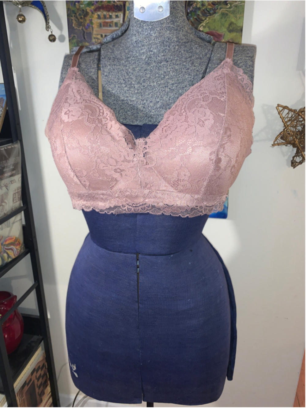 Women's Danskin Lace Bralette Bra 38C Pink
